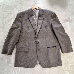 Chaps Blazer Mens 48 Long Wool Houndstooth Sport Coat Classic 2 Button Jacket
